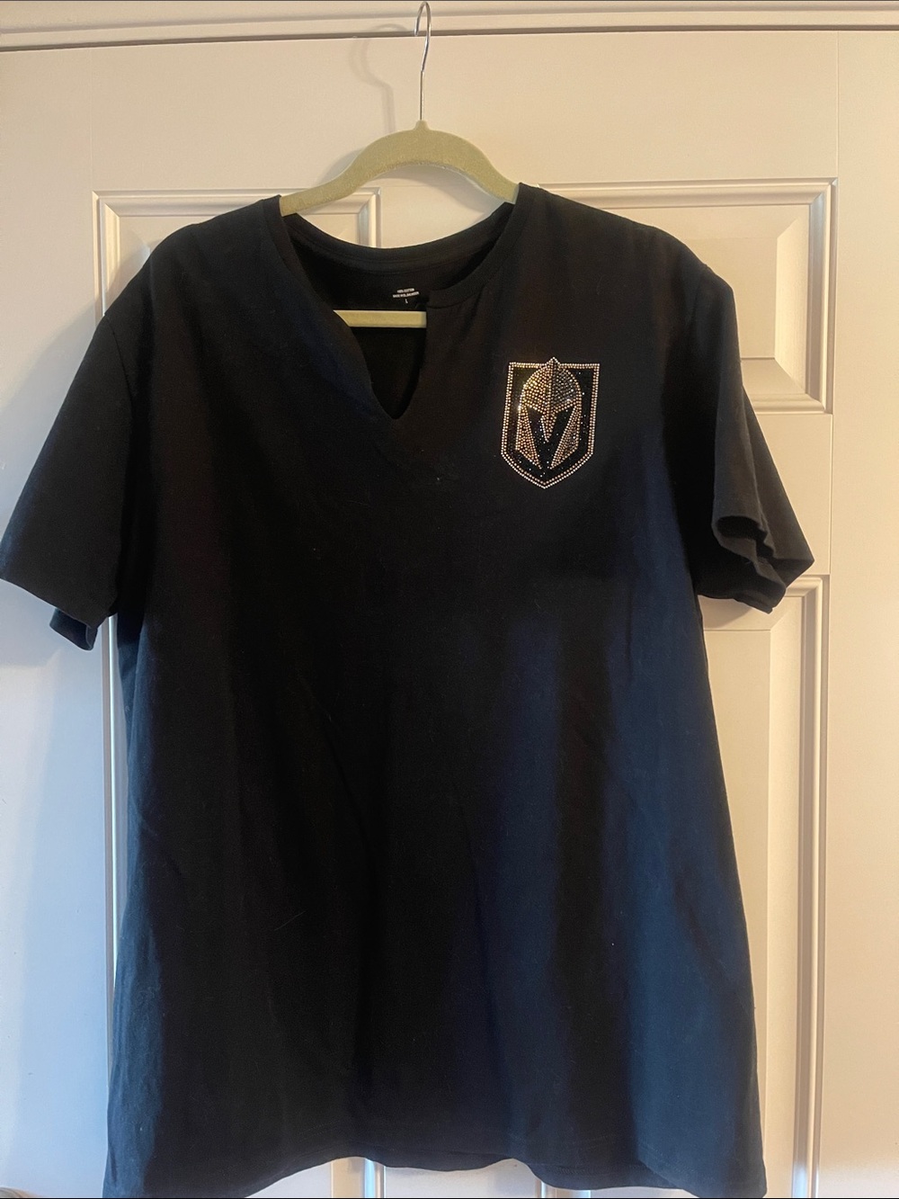 VGK Black Short-Sleeve Shirt with Embroidered Crest